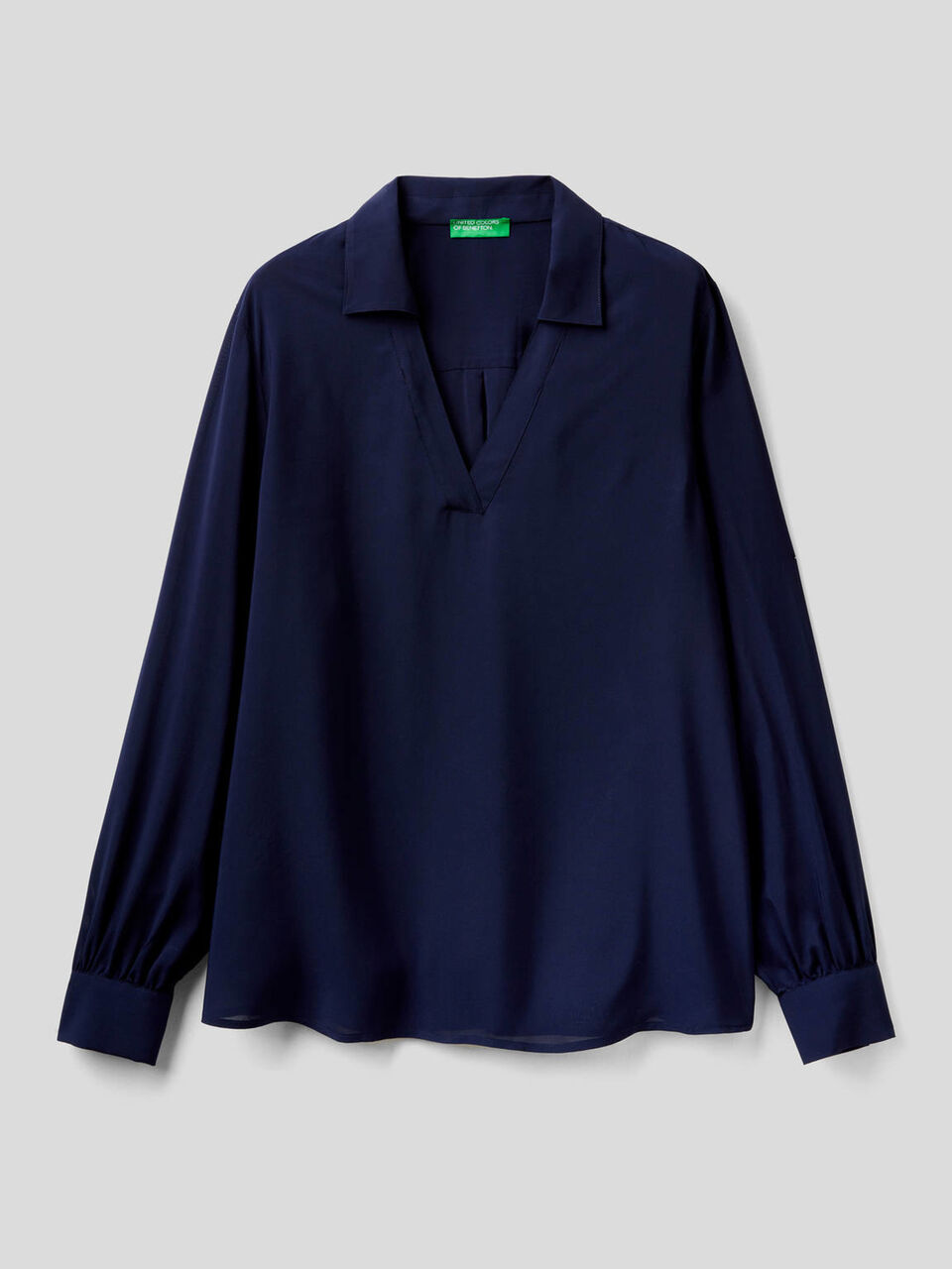 Camicia fluida con scollo a V image number 1