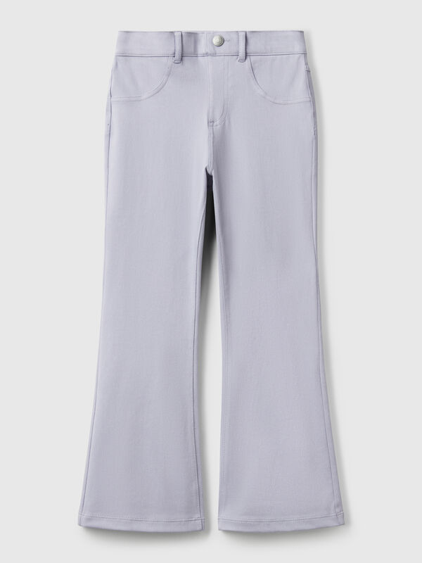 Pantaloni a zampa in cotone stretch Bambina