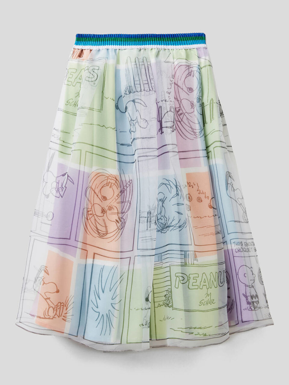 Gonna ampia con strato in chiffon image number 1