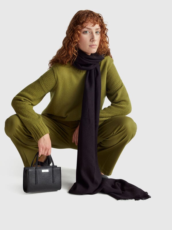 Maglia scollo a V in misto lana Donna