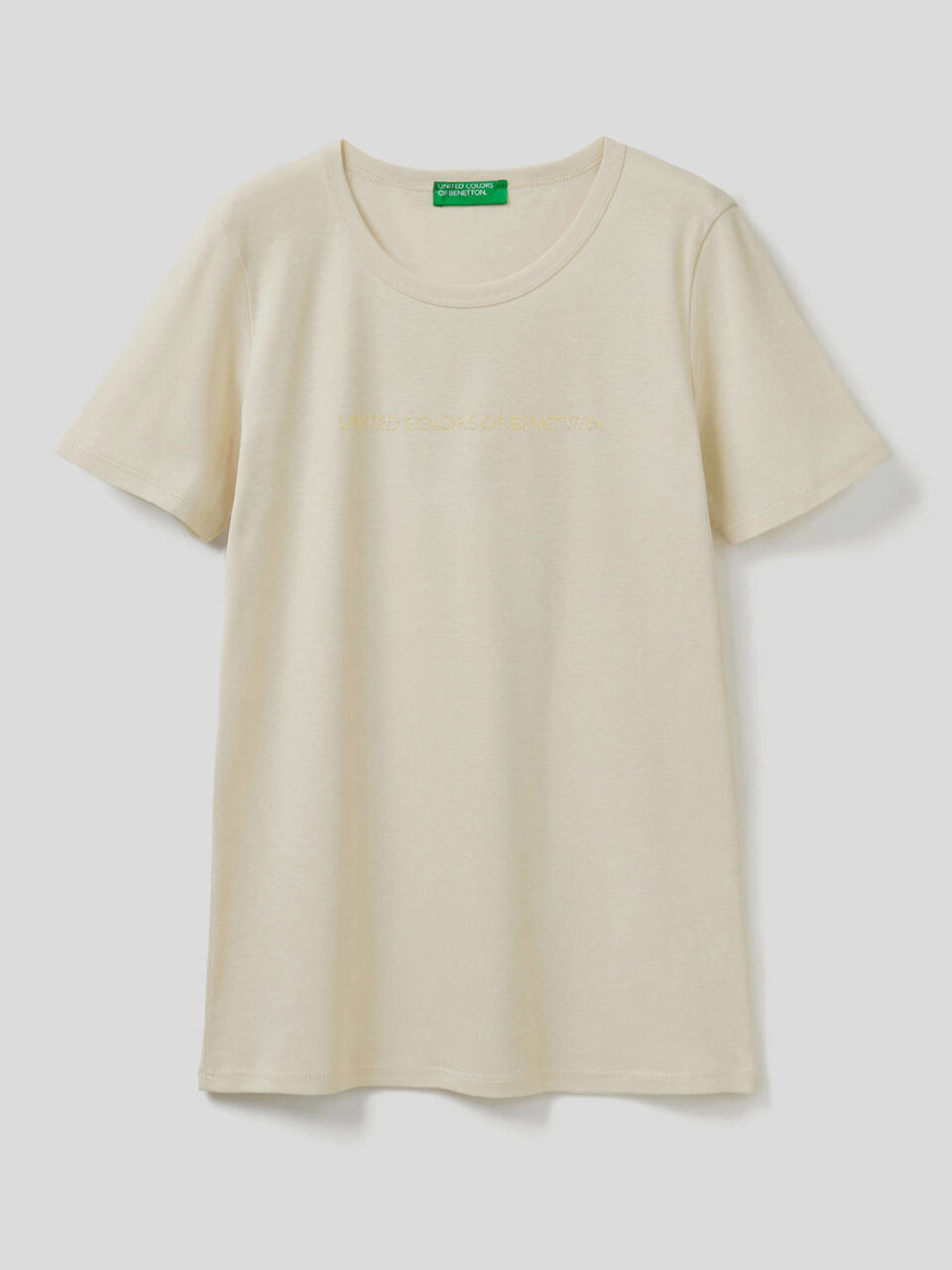 T-shirt 100% cotone con stampa logo glitter image number 1