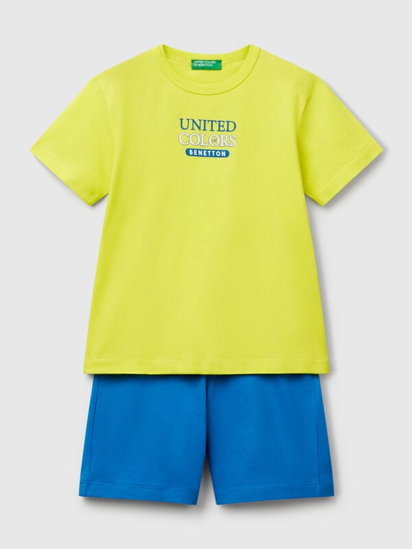 Completo t-shirt e bermuda 100% cotone Bambino