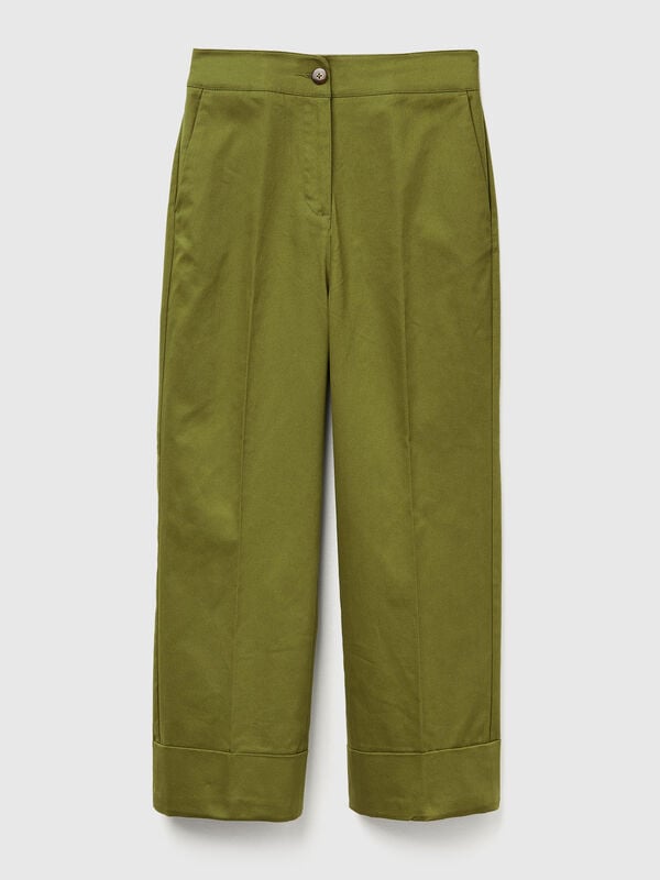 Pantaloni straight con risvolto Donna