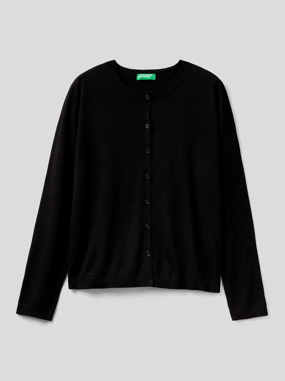 Cardigan girocollo in misto cotone image number 1