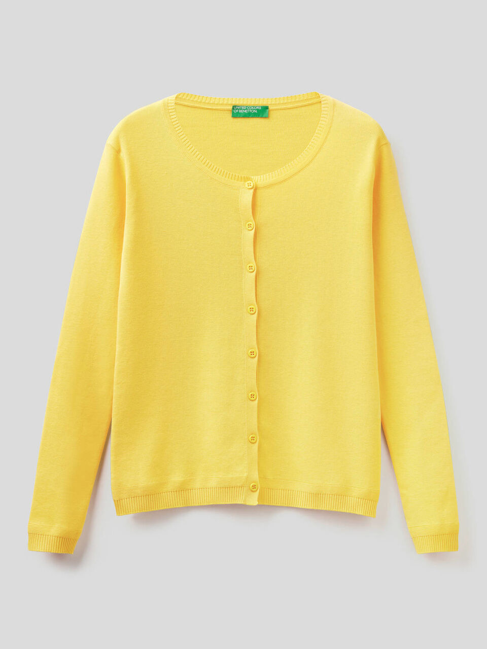 Cardigan girocollo in puro cotone image number 1