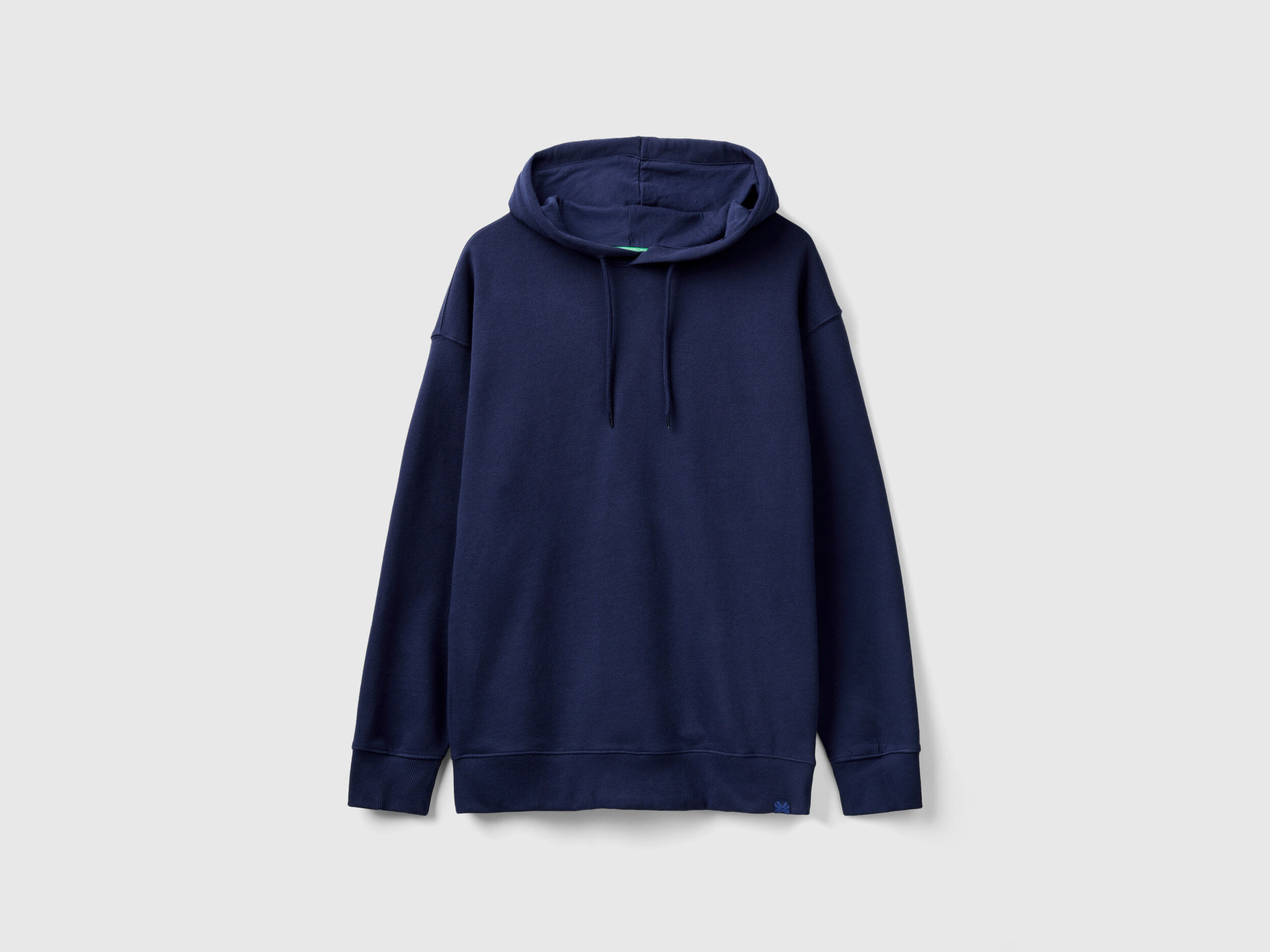 Felpa 100 cotone con cappuccio Blu Scuro Uomo Benetton