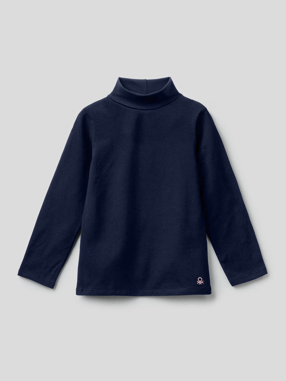 T-shirt in cotone stretch con collo alto image number 1