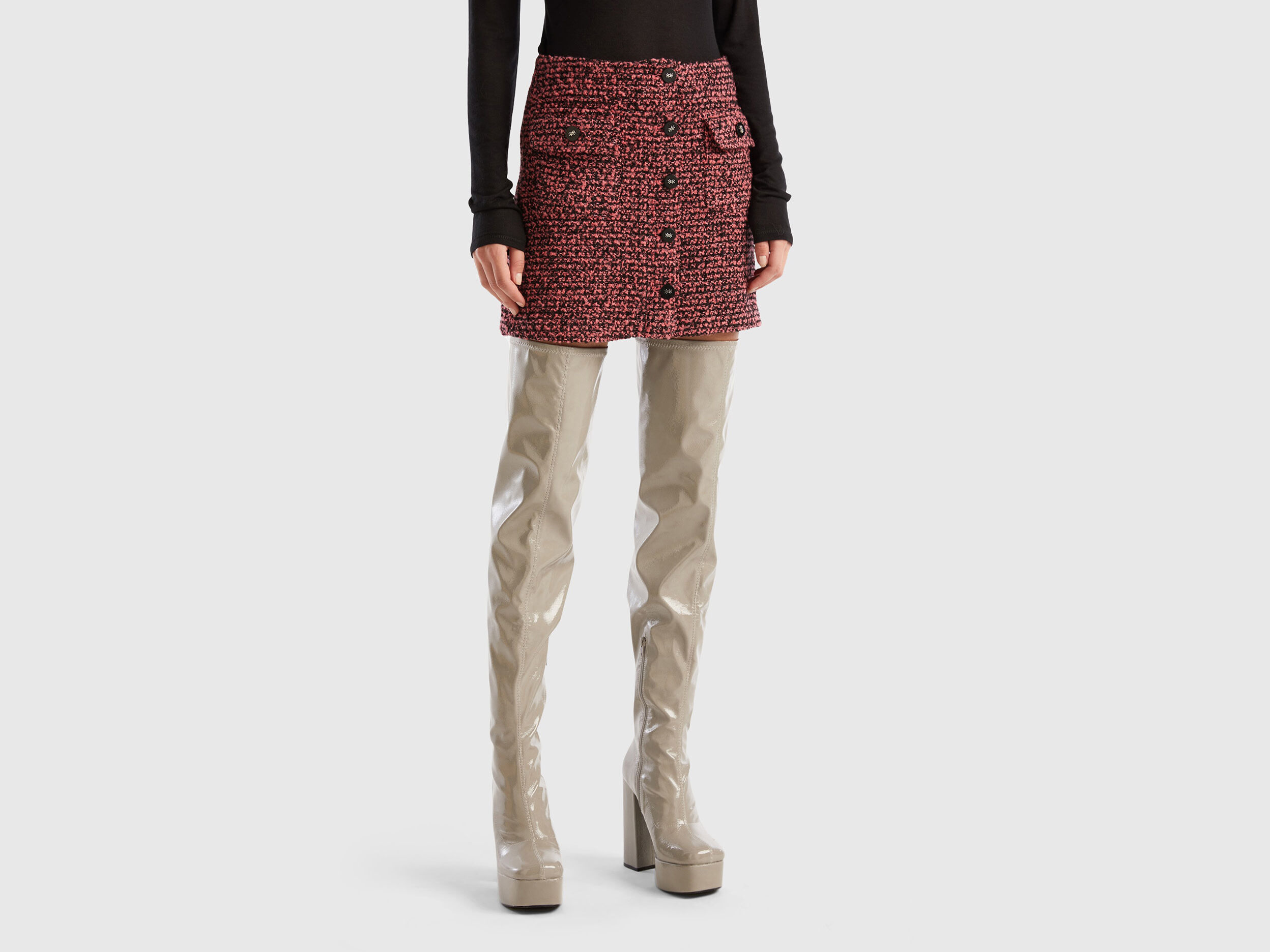 Minigonna in tweed Malva Donna Benetton
