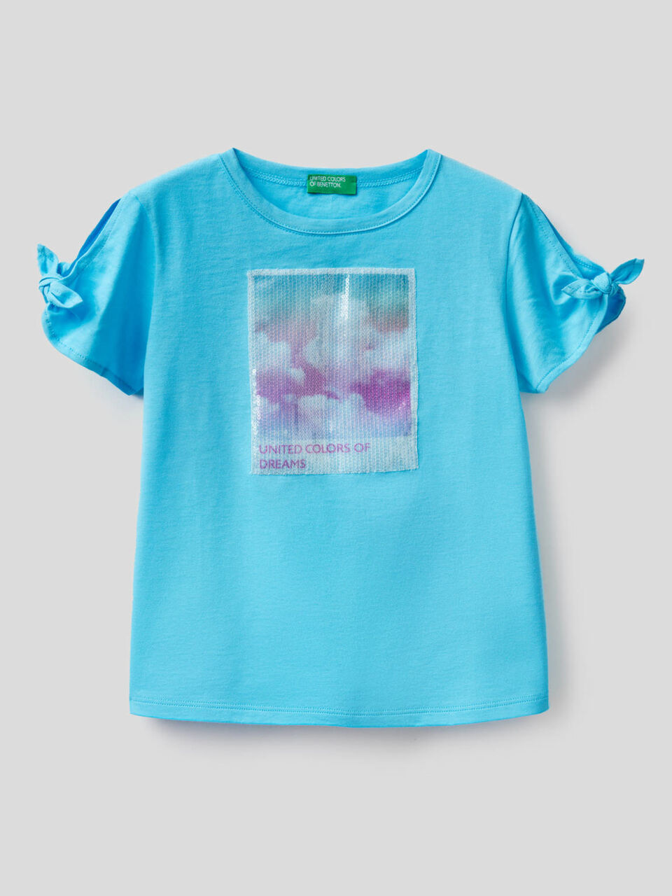 T-shirt con pannello in paillettes image number 1