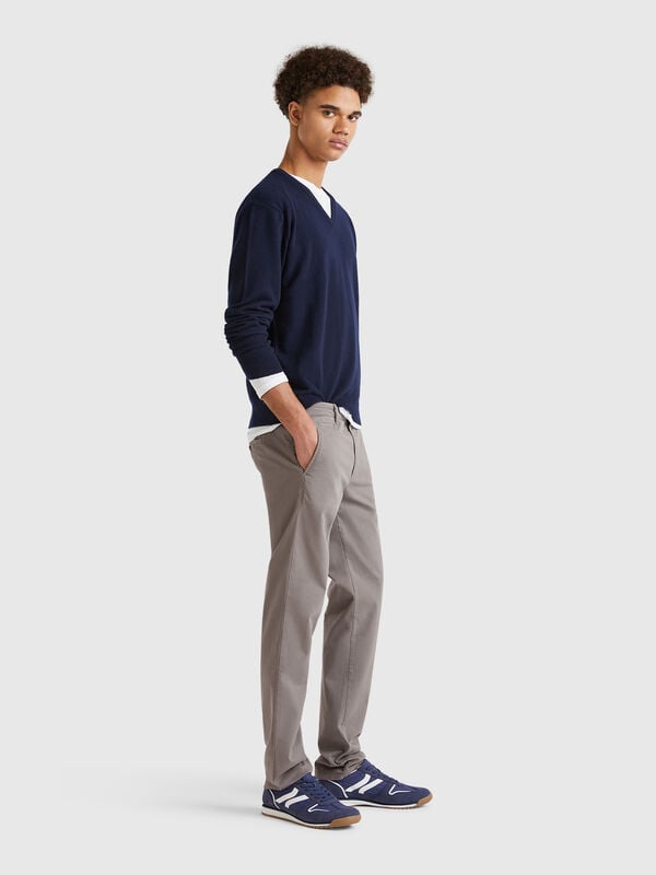 Chino grigio topo slim fit  Uomo