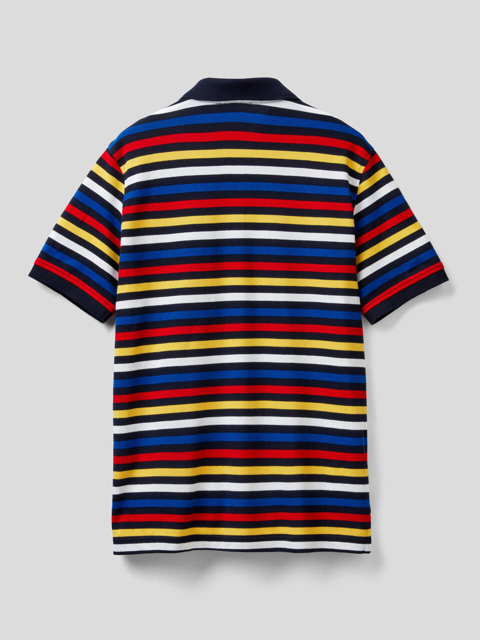 Polo a righe in cotone stretch image number 2