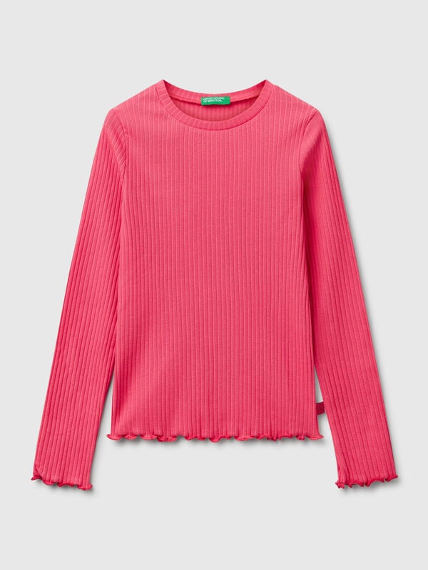 Maglietta slim fit in cotone stretch Bambina