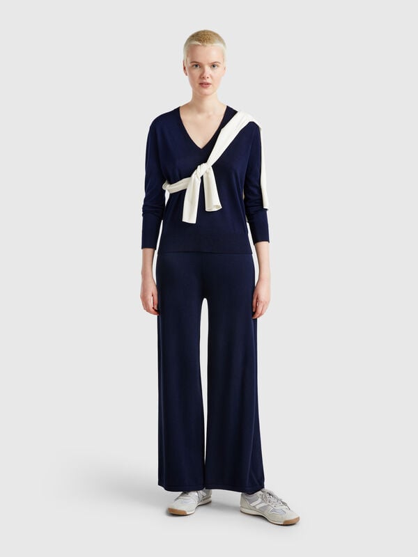 Pantaloni ampi in maglia Donna