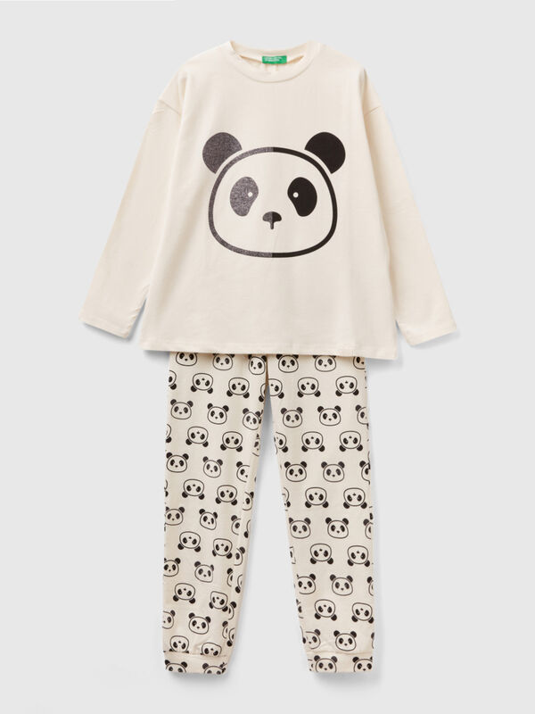Caldo pigiama con stampa panda