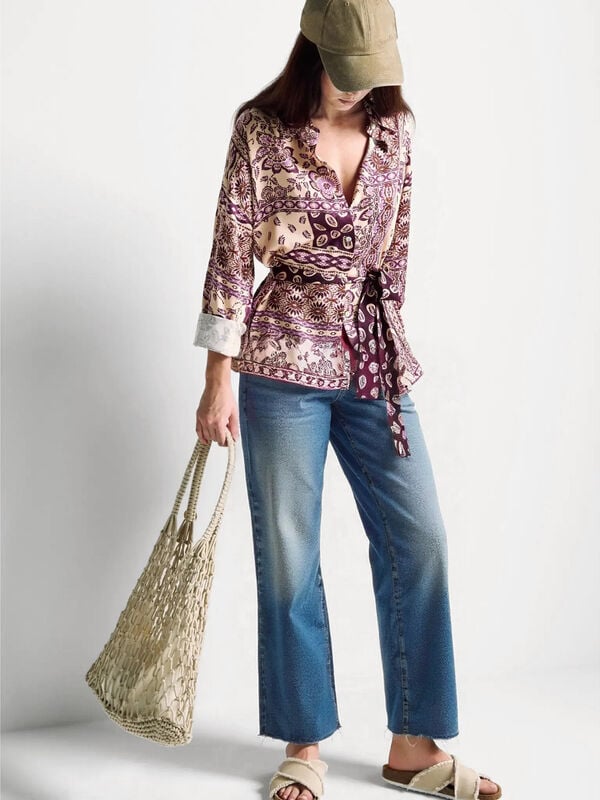 Jeans cropped in cotone  Donna