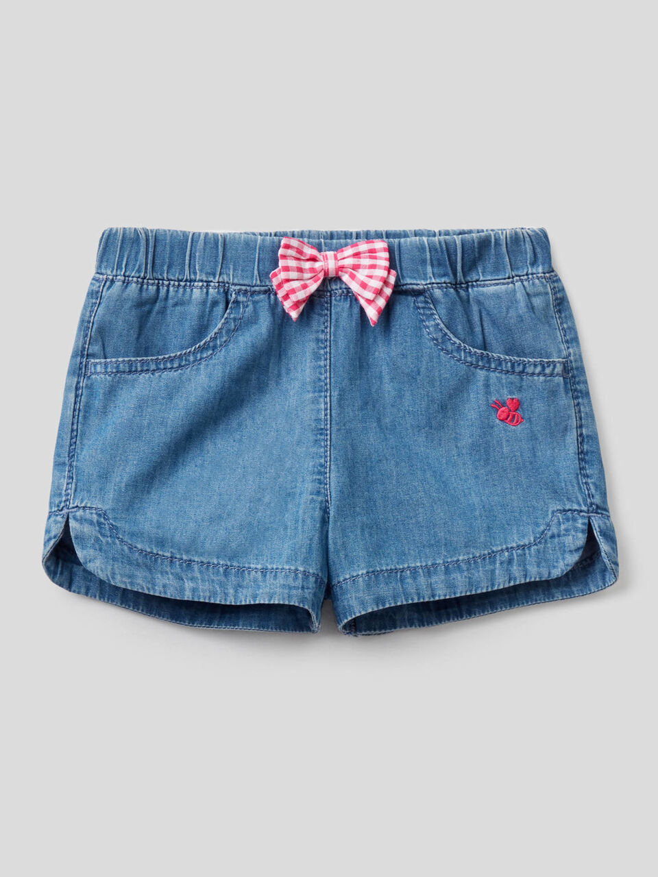 Shorts in jeans leggero con fiocchetto image number 1