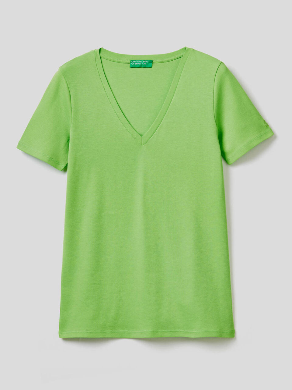 T-shirt in puro cotone con scollo a V image number null