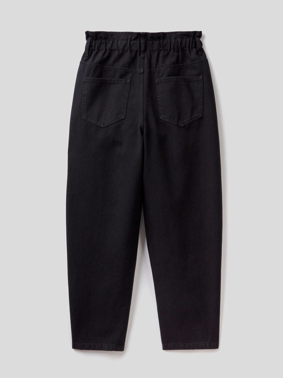 Pantaloni a vita alta in 100% cotone image number null
