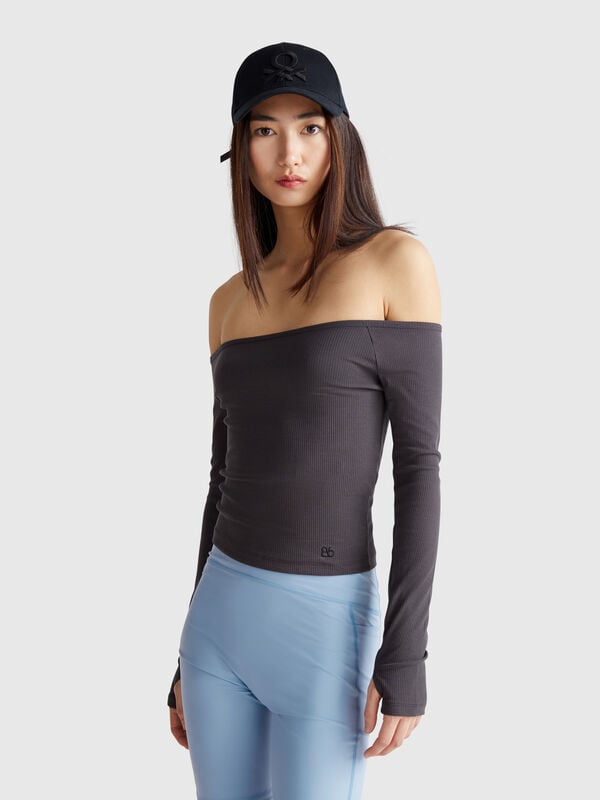 Maglietta con scollo bardot Donna