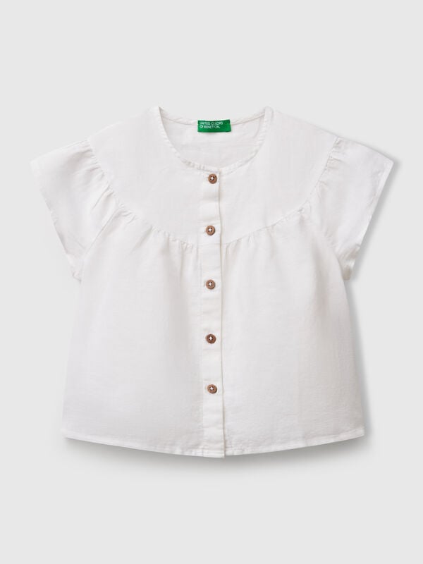 Blusa in misto lino Bambina