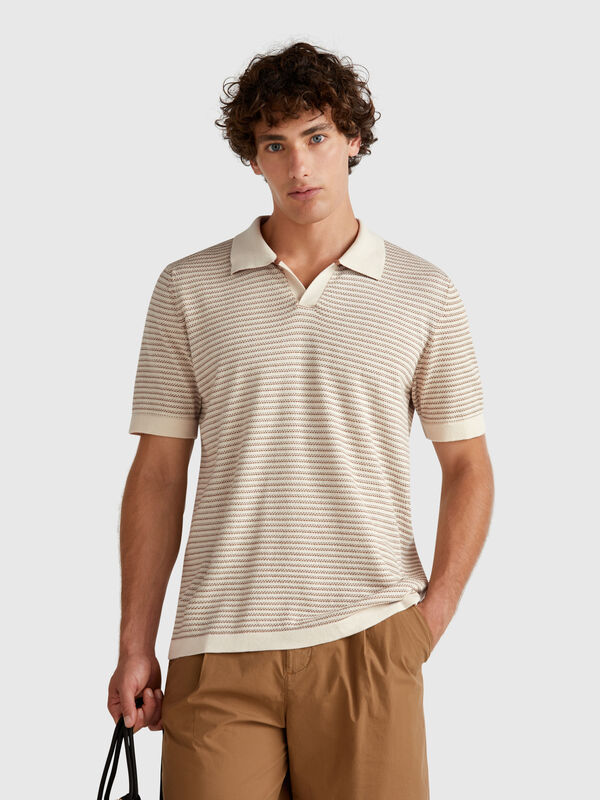 Polo mélange in puro cotone Uomo