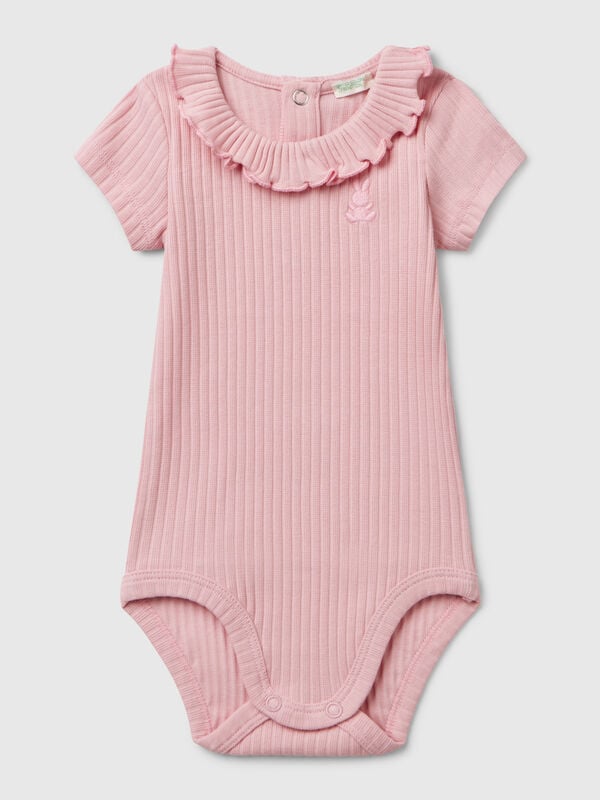 Body con colletto in cotone stretch Baby