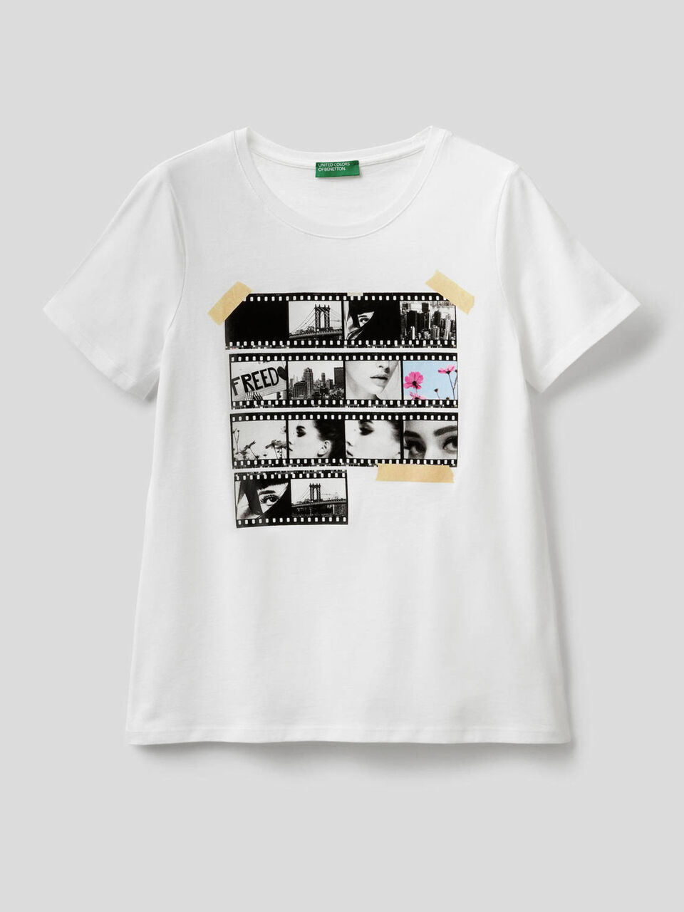 T-shirt 100% cotone con stampa rullino image number 1