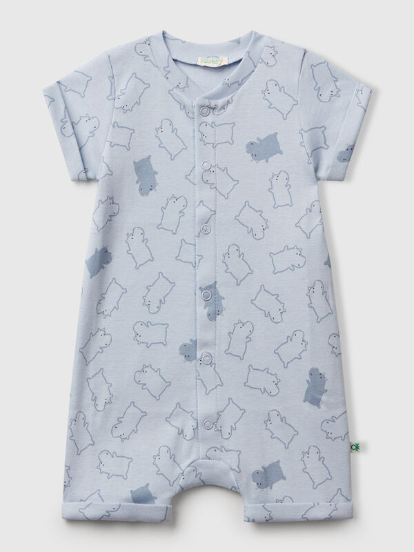 Tutina blu con stampa animaletti Baby
