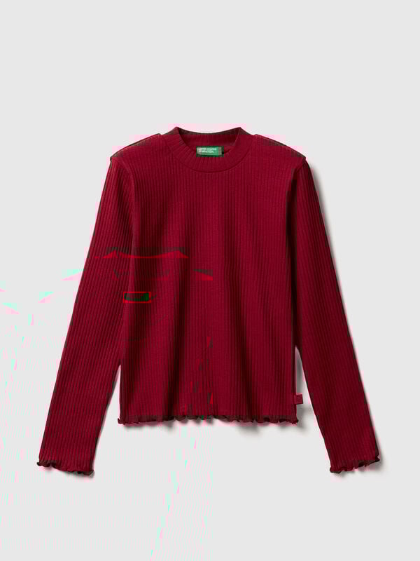 Maglietta slim fit in cotone stretch Bambina