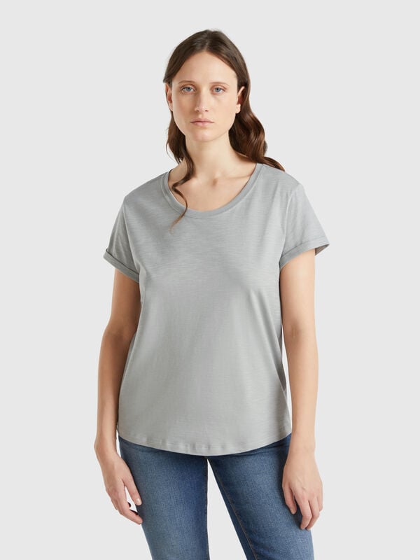 T-shirt manica corta in cotone leggero Donna