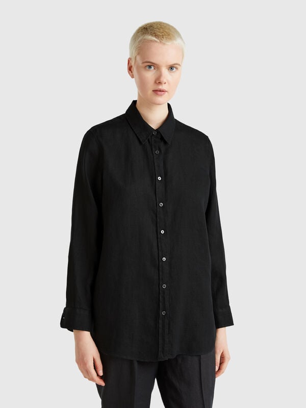 Camicia lunga in puro lino Donna