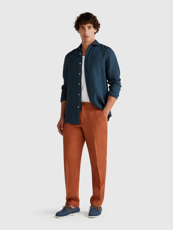 Pantaloni palazzo gessati Uomo