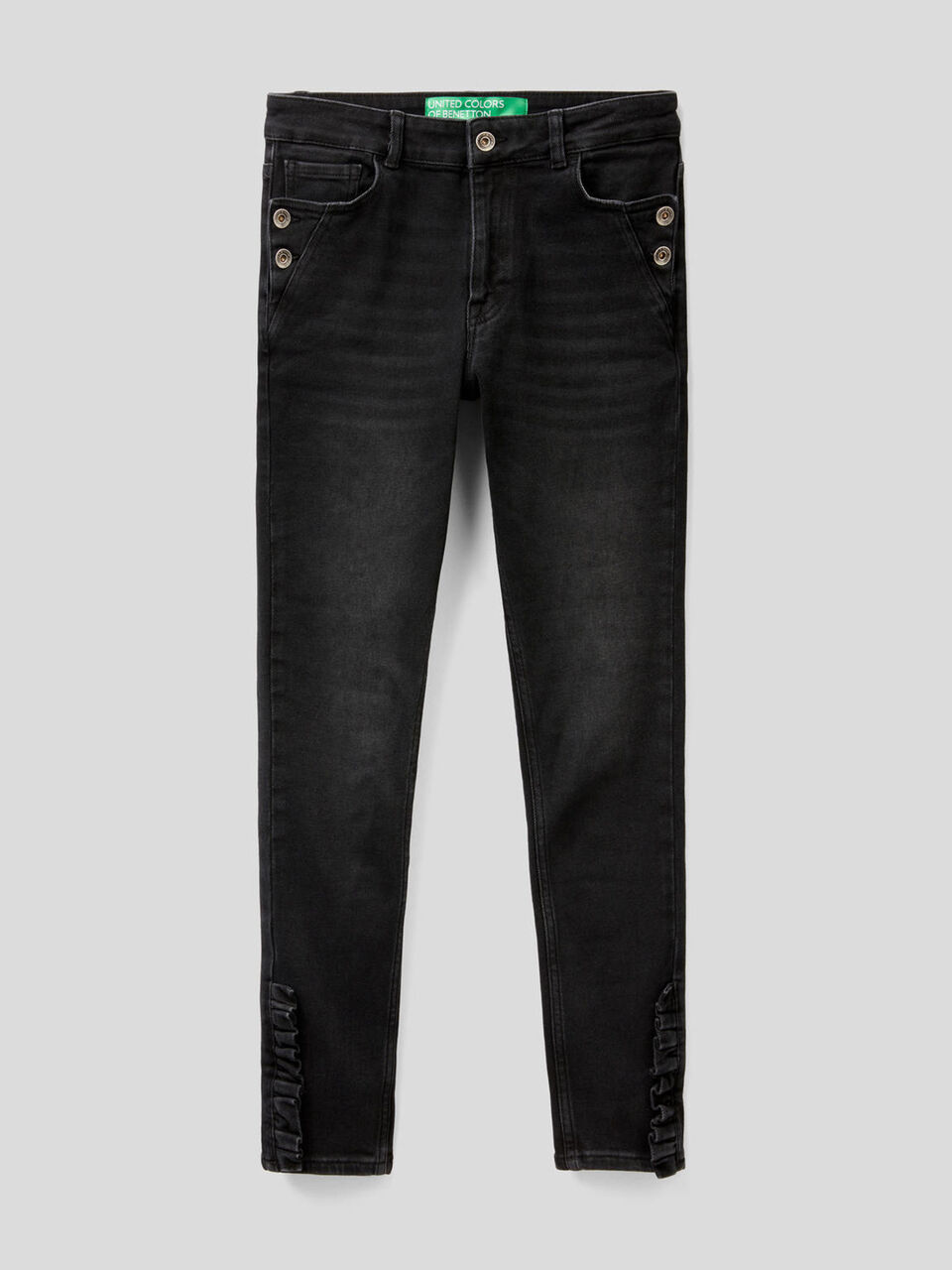 Jeans skinny fit con rouche image number 1