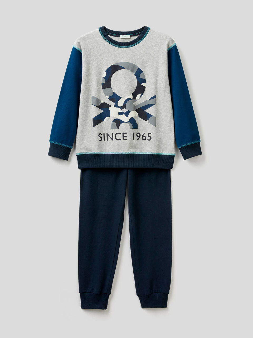 Pigiama in cotone stretch con stampa image number 1