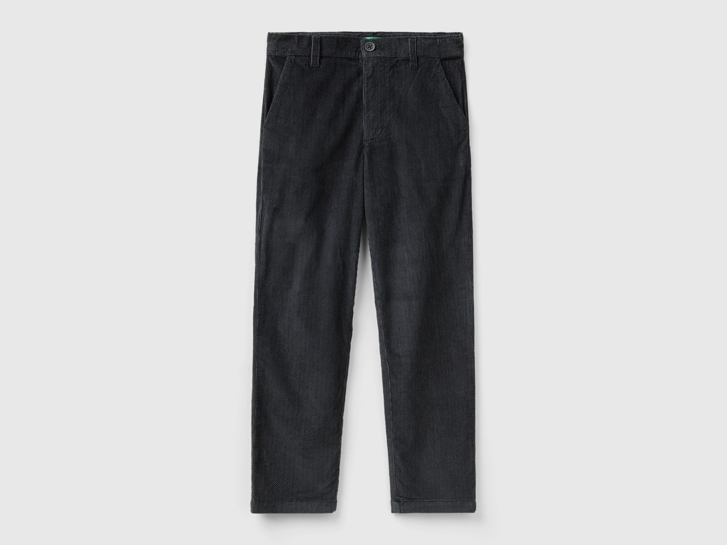 Pantaloni in velluto slim fit Grigio Scuro Bambino Benetton