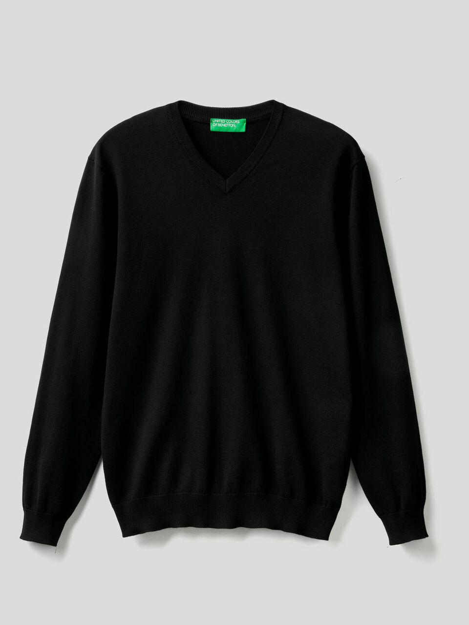 Maglia in puro cotone con scollo a V image number 1