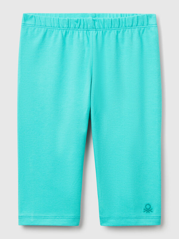 Leggings a 3/4 in cotone stretch Bambina
