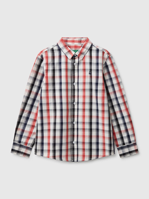 Camicia button down a quadri multicolor Bambino