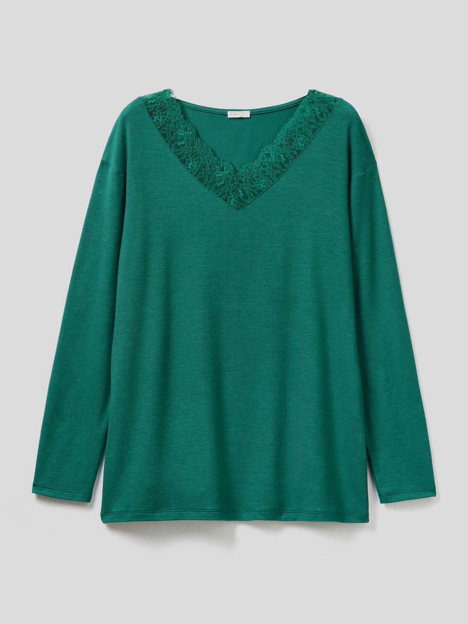 T-shirt con dettaglio in pizzo image number 1
