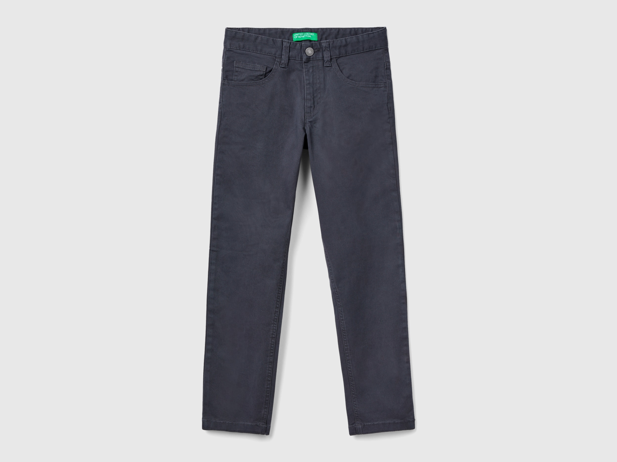Benetton, Five-pocket Slim Fit Trousers, size M, Dark Gray, Kids