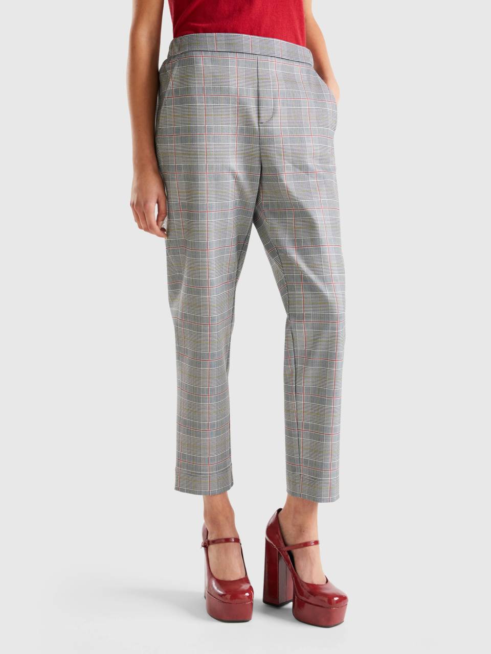 Pantaloni con elastico in vita top benetton