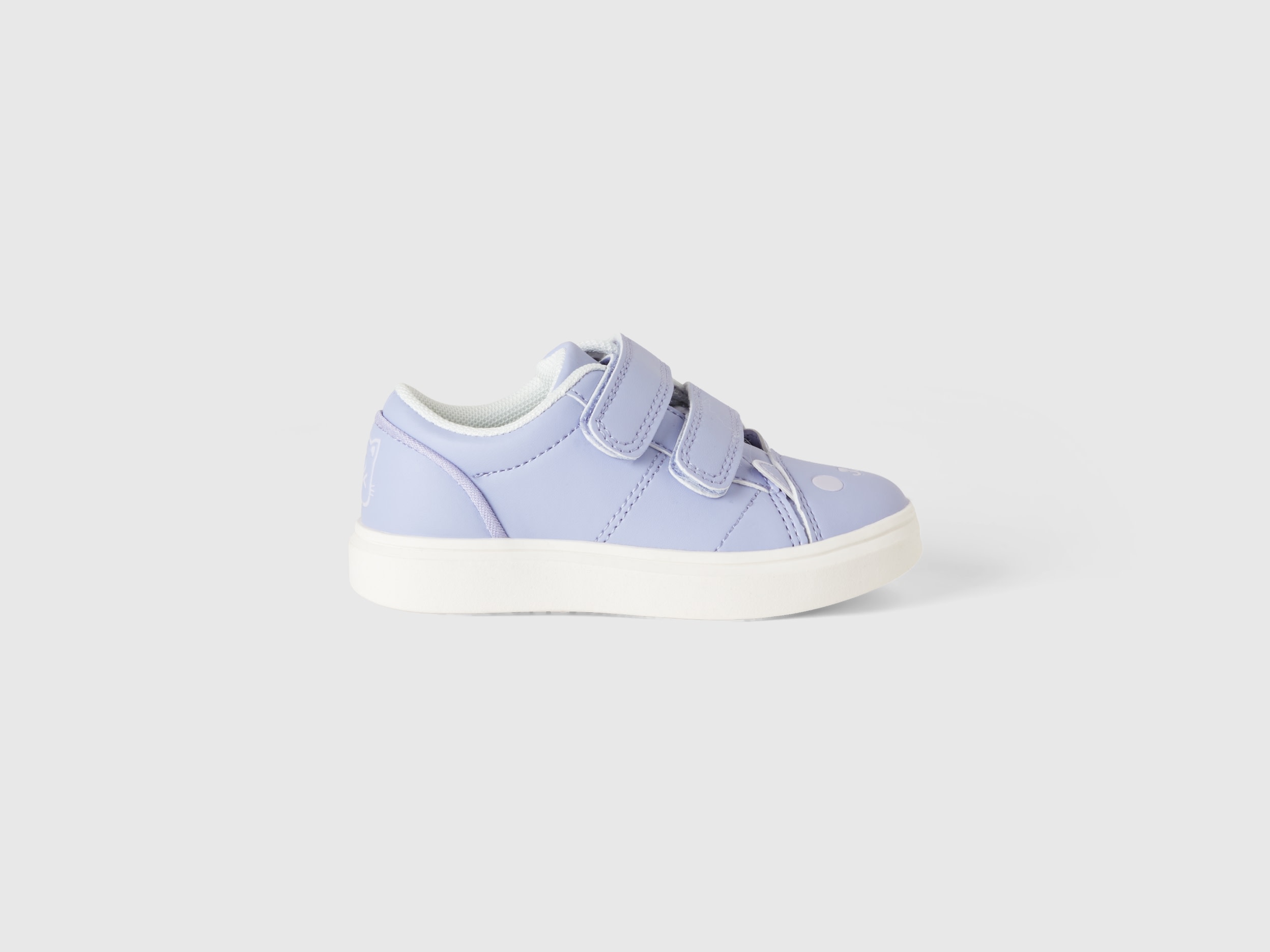 Benetton, Low-top Sneakers With Cat Face, size 10C, Lilac, Kids