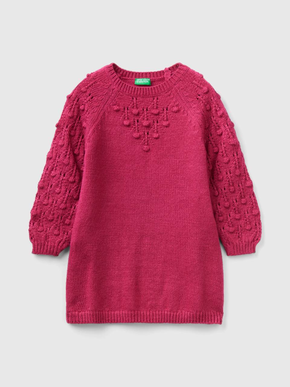 Vestito in maglia Ciclamino Bambina Benetton