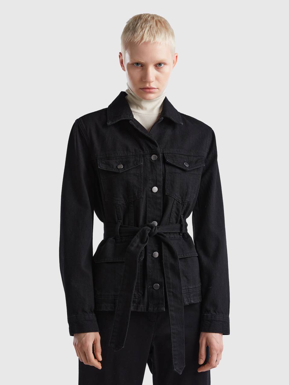 Giacca jeans outlet nera donna