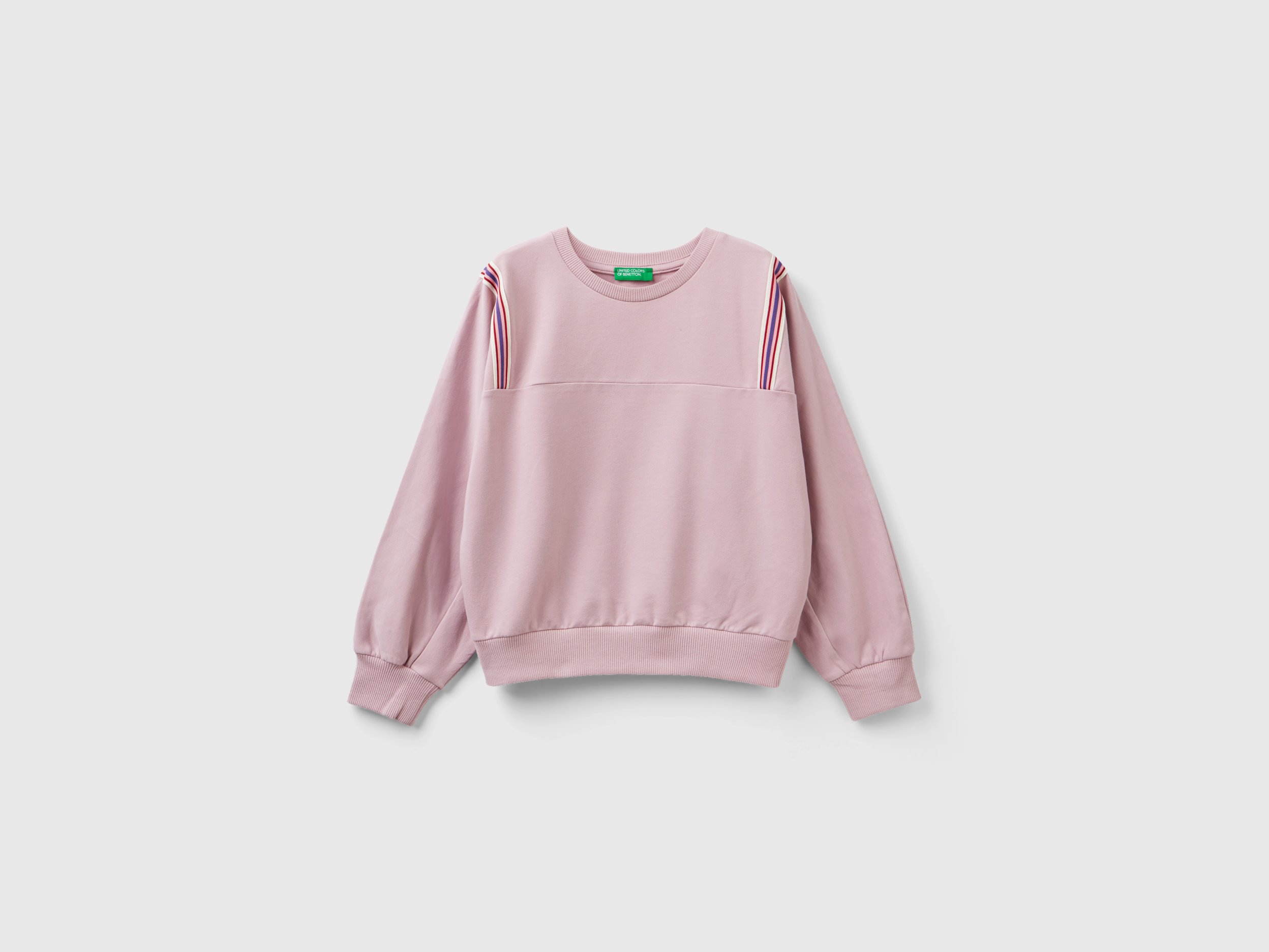 Benetton, Sweatshirt With Striped Details, size 2XL, Pink, Kids