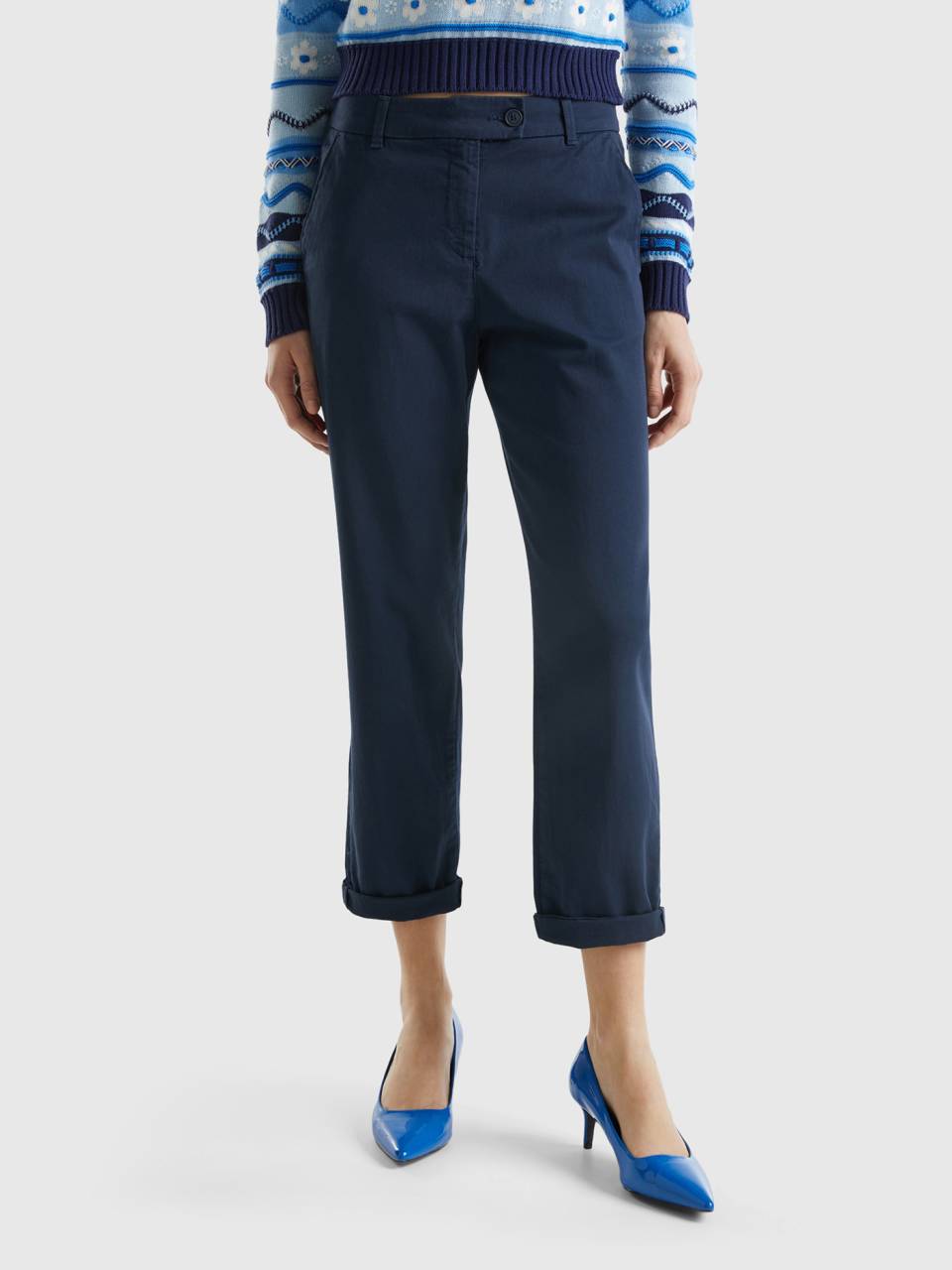 Pantaloni cotone benetton on sale