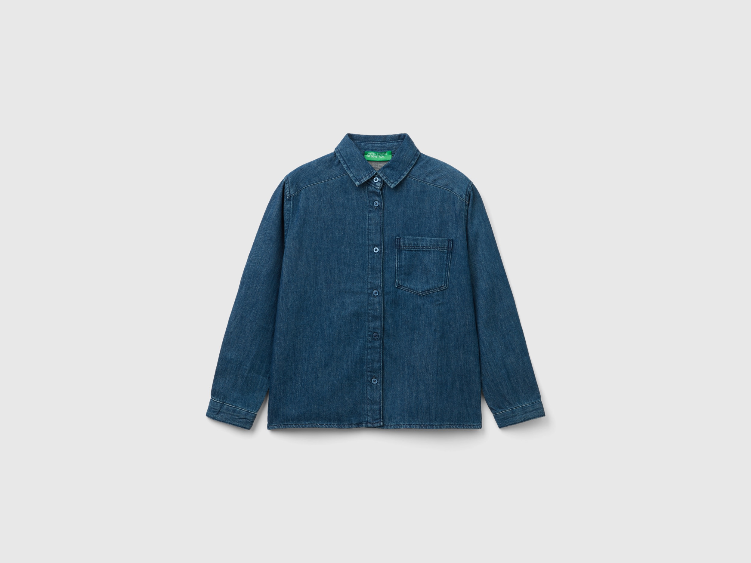 Benetton, Lightweight Denim Shirt, size XL, Blue, Kids