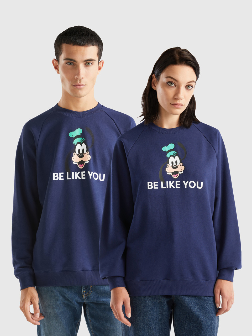 Benetton, Dark Blue Goofy Sweatshirt, Dark Blue, Women