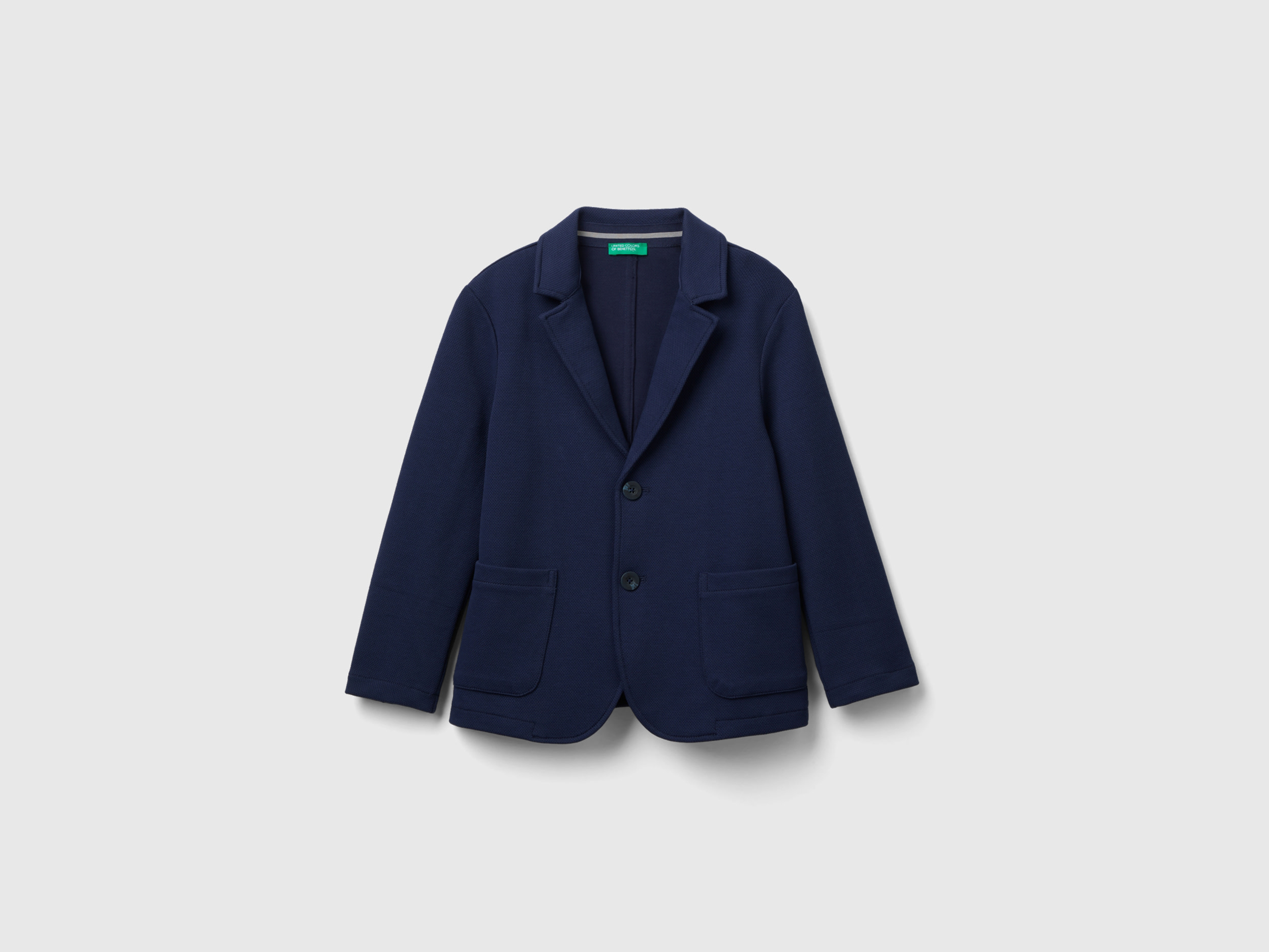 Benetton, Slim Fit Blazer With Pockets, size 3XL, Dark Blue, Kids