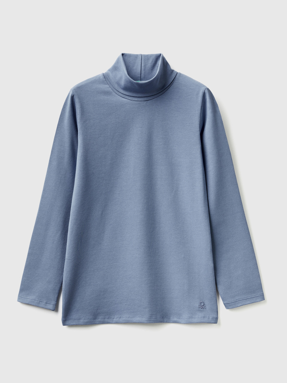 Benetton, Stretch T-shirt With High Neck, Light Blue, Kids